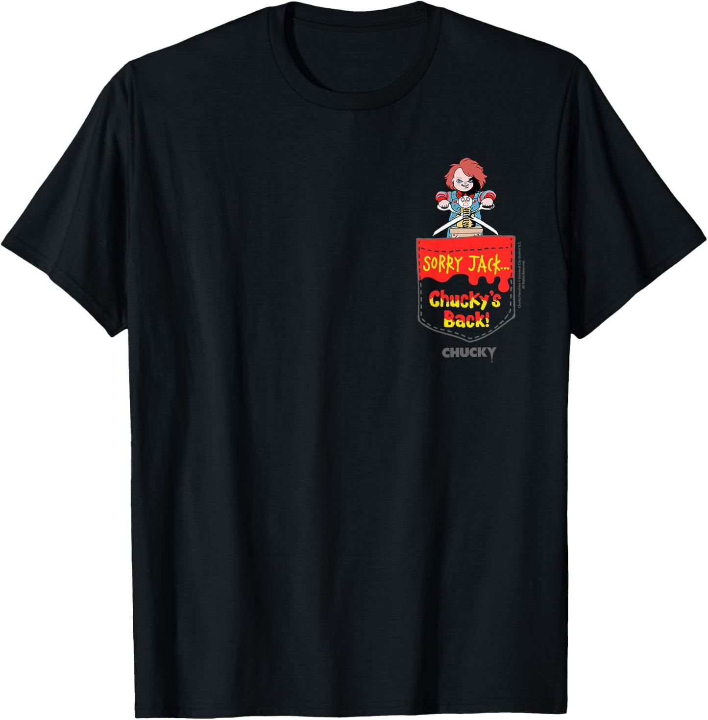 Chucky Sorry Jack…chucky’s Back Faux Pocket T-Shirt - T-Shirt | Black