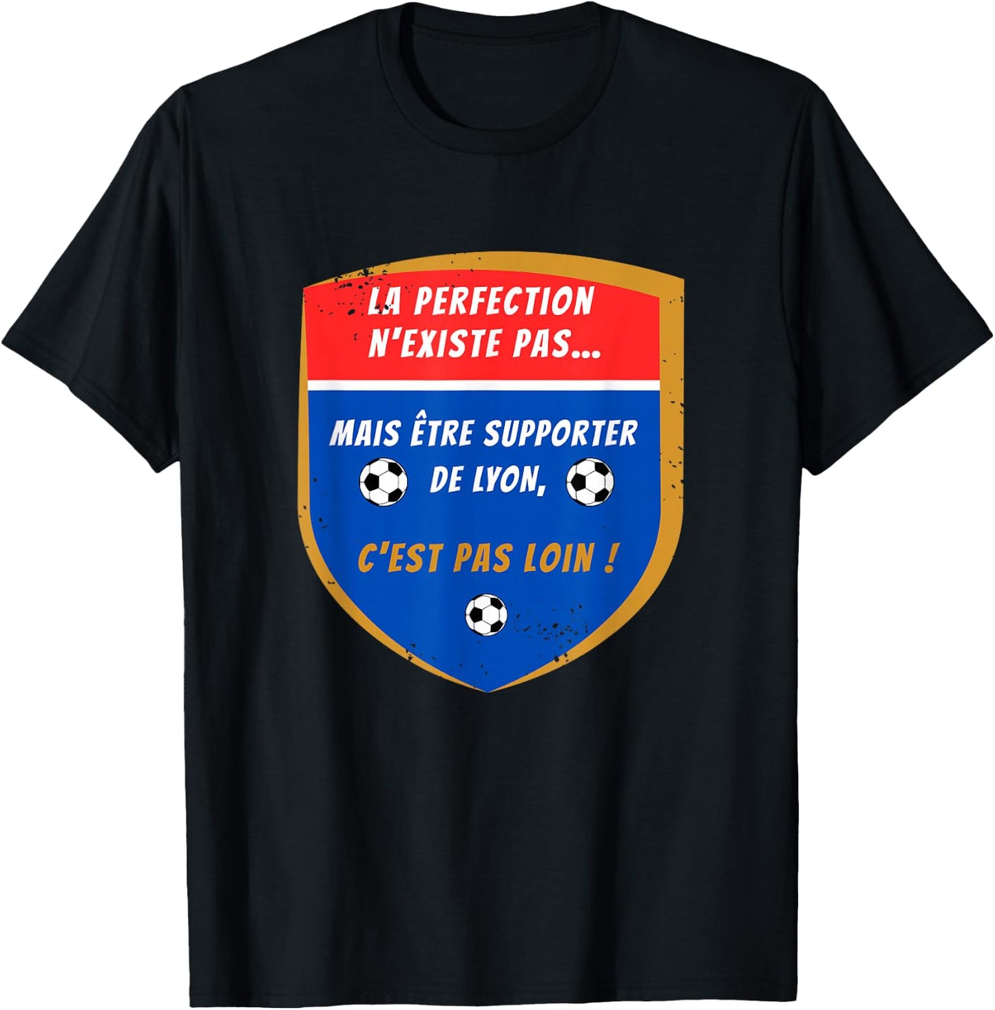Gift Supporter Lyon Football Lyonnais , Black, S T-Shirt - T-Shirt | Black