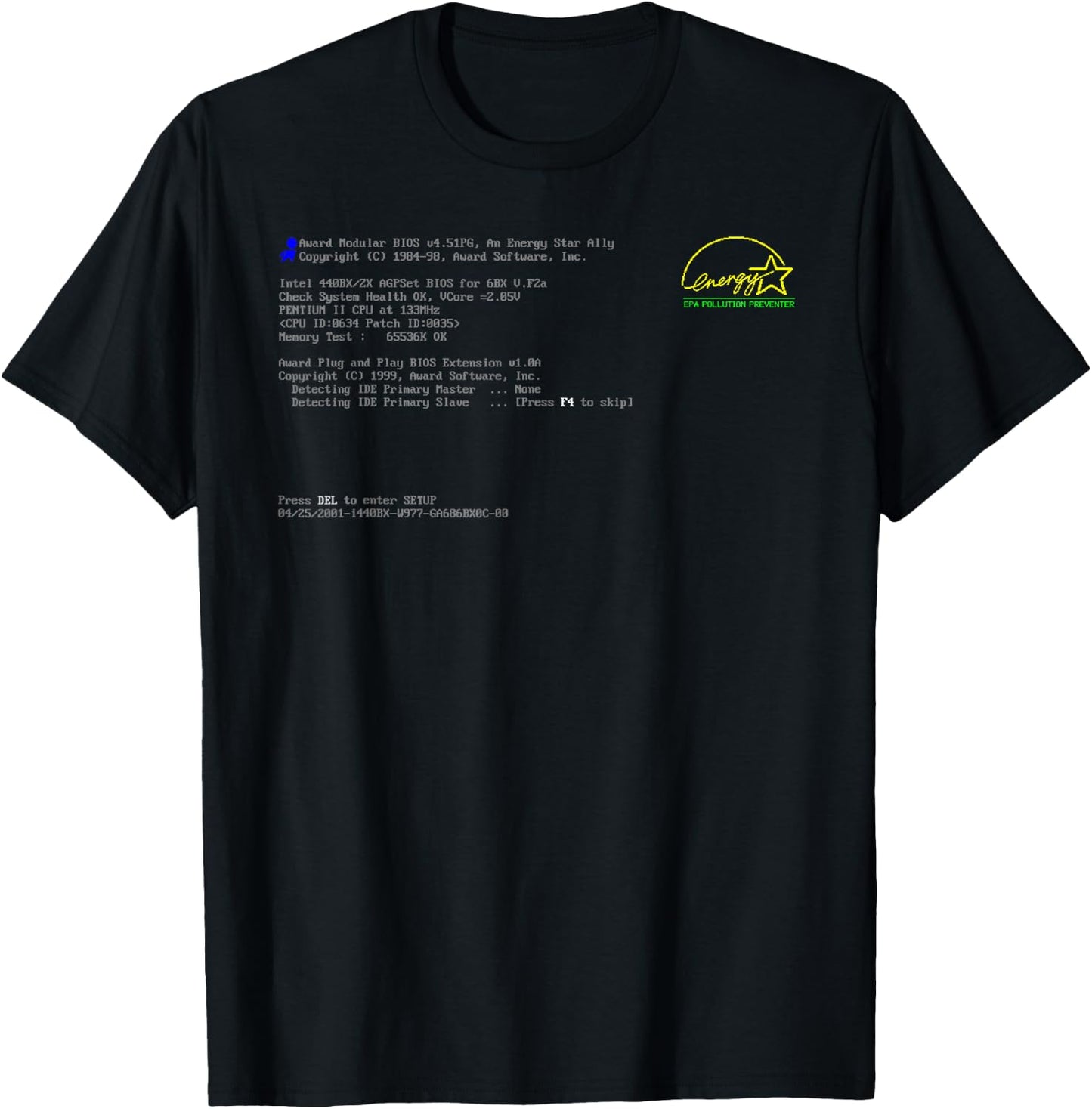 bios screen computer boot pc for it programmer , Black, S T-Shirt - T-Shirt | Black