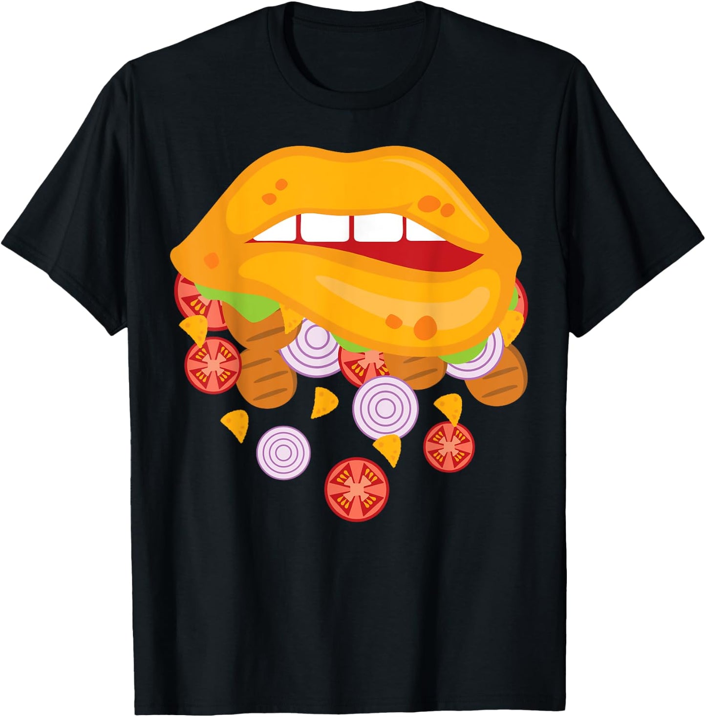 Sexy Taco Lips Funny Taco Cinco De Mayo Taco Lover T-Shirt - T-Shirt | Black