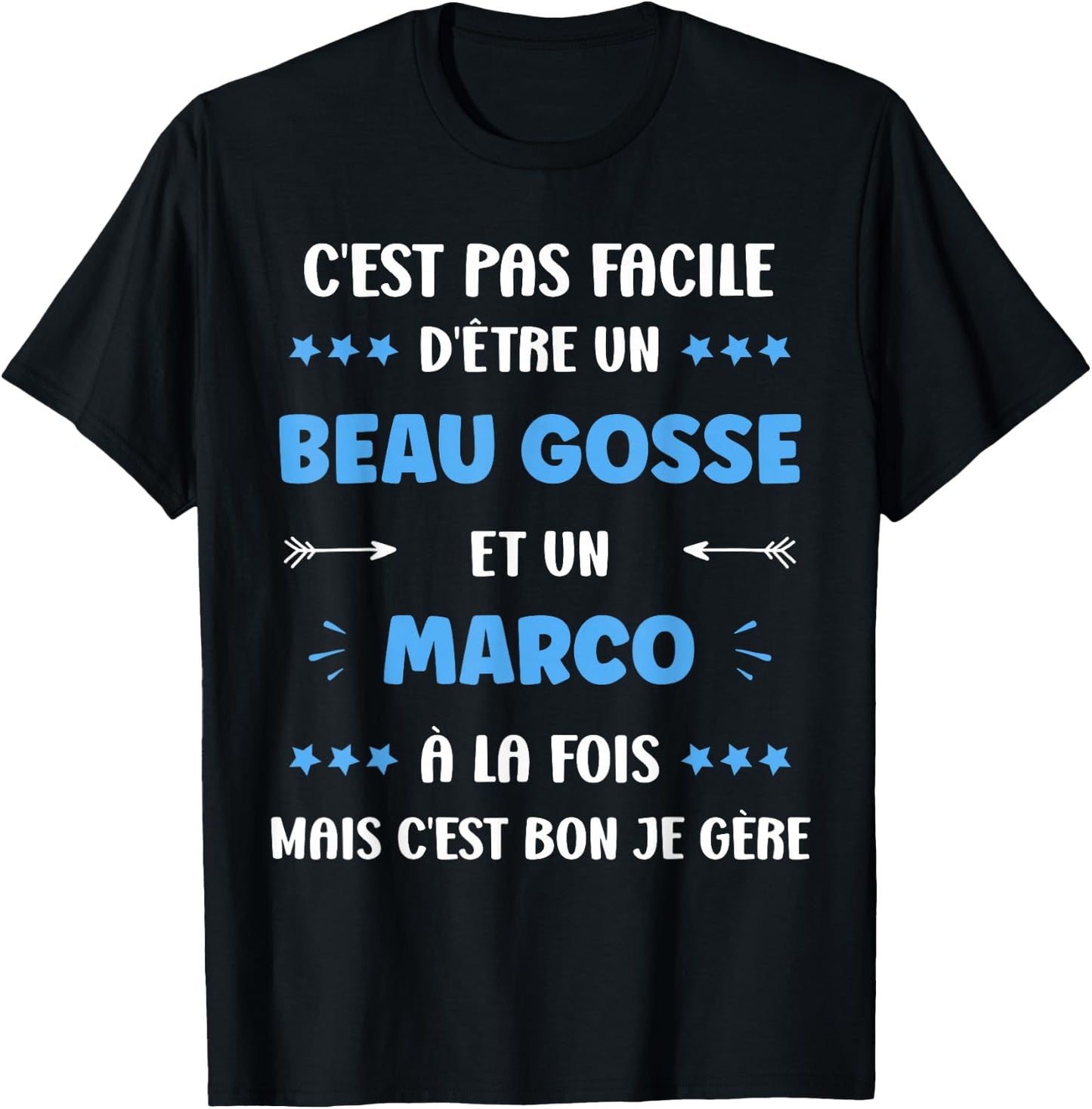 Name Marco Humour beau gosse Marco T-Shirt - T-Shirt | Black