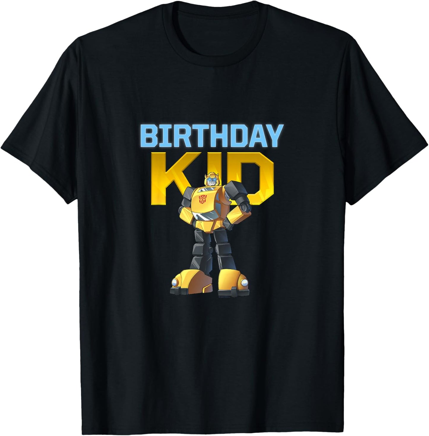 Kids Transformers Birthday Kid Bumblebee Shiny Big Poster Youth T-Shirt - T-Shirt | Black