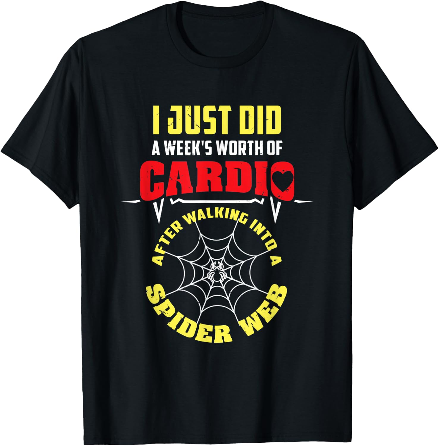 Cardio Spider Web T-Shirt - T-Shirt | Black