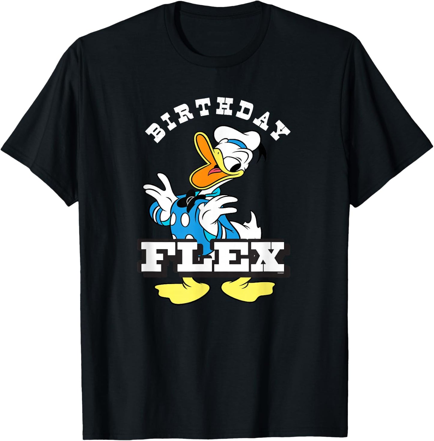 Disney Donald Duck Classic Vintage Retro Birthday Flex T-Shirt - T-Shirt | Black