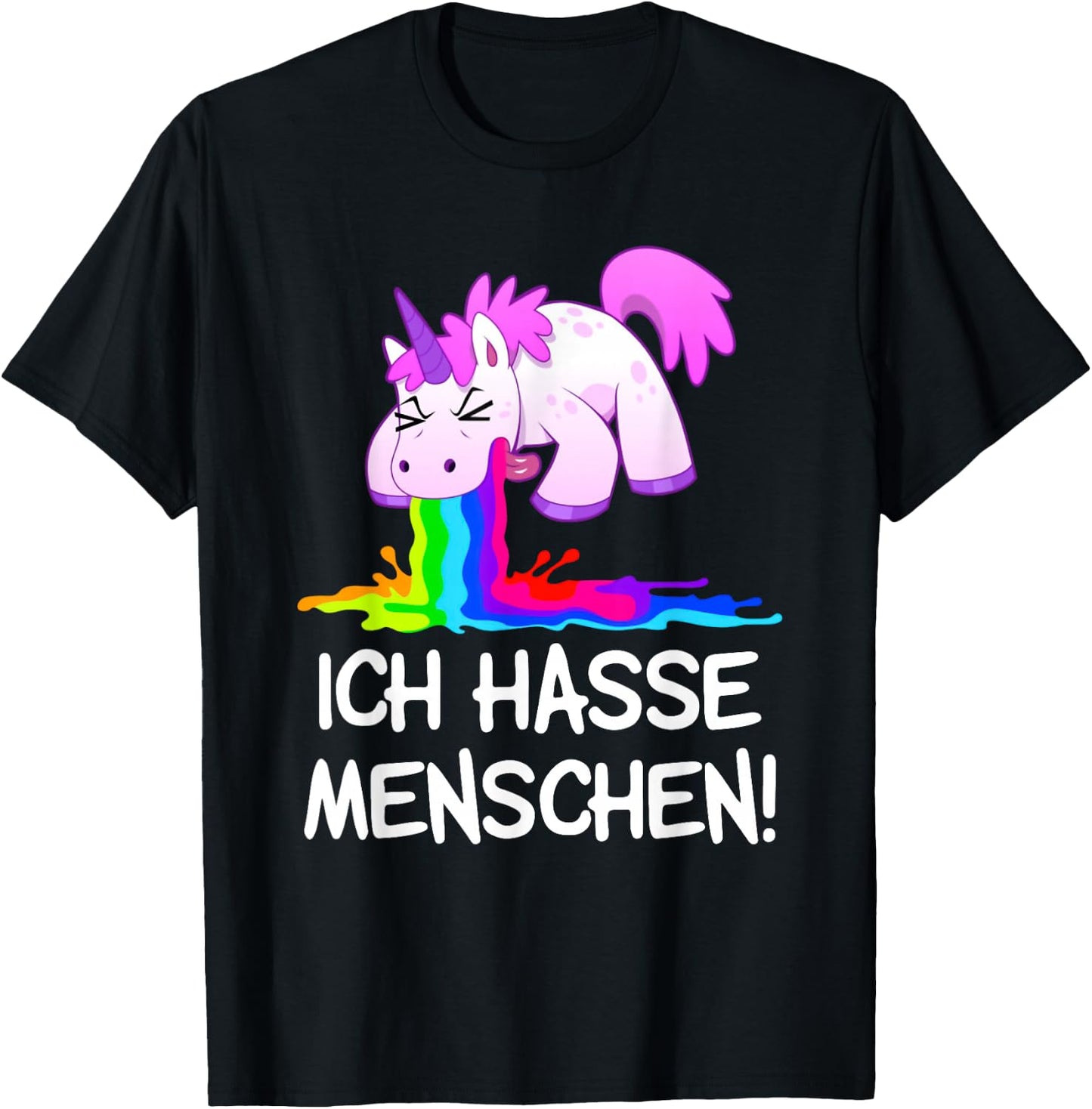 Ich Hasse Menschen Kotzendes Einhorn Unicorn Spaß Kostüm T-Shirt - T-Shirt | Black