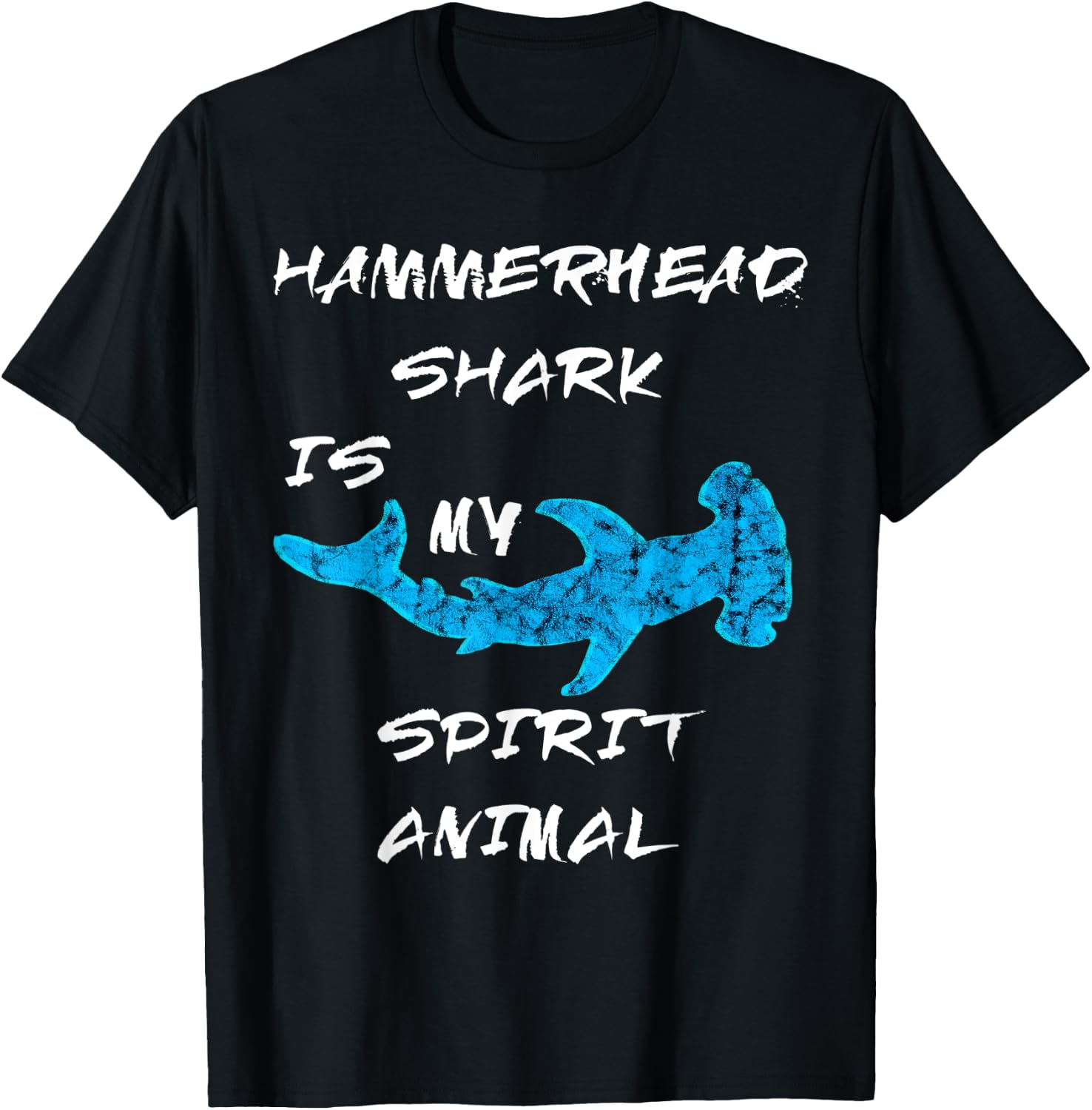 Hammerhead Shark Is My Spirit Animal Ocean Sphyrna Fish T-Shirt - T-Shirt | Black