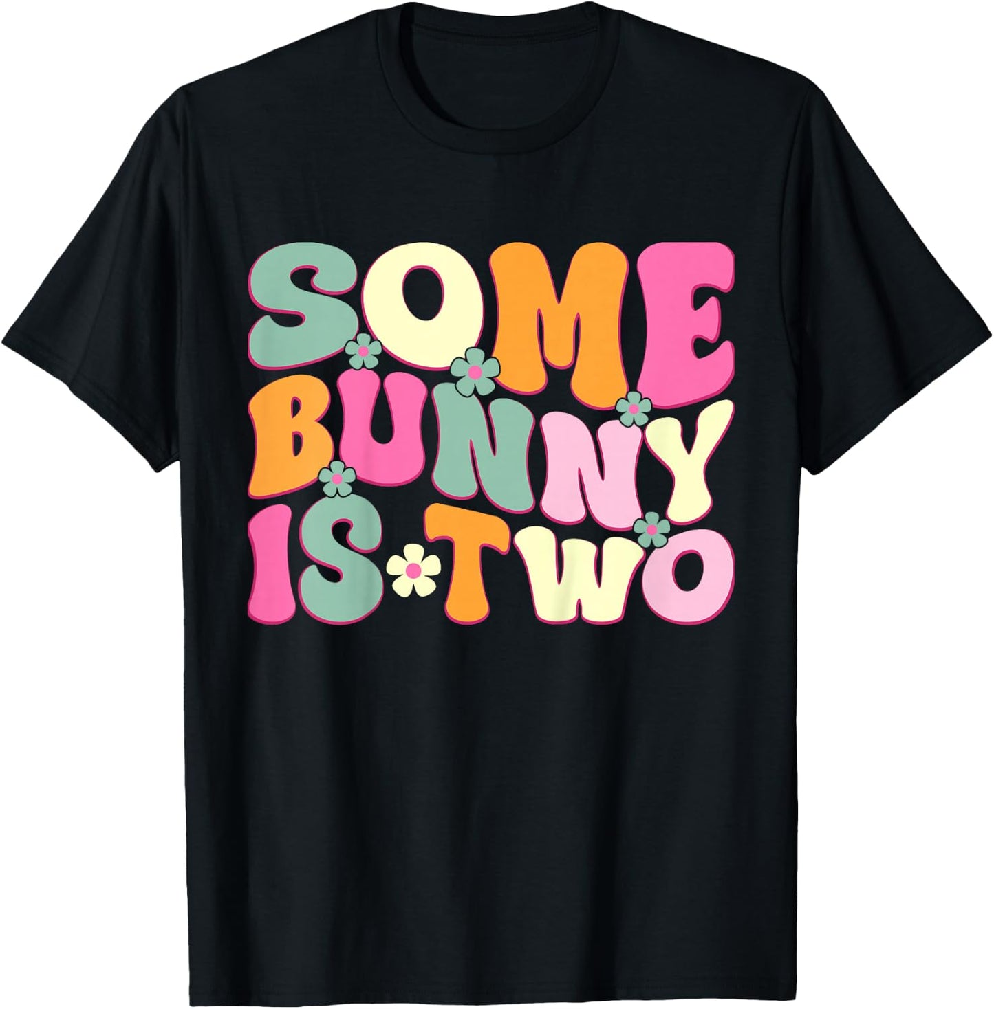 Some Bunny Is Two Cute Bunny 2nd Birthday Kids 2 Years Old T-Shirt - T-Shirt | Black