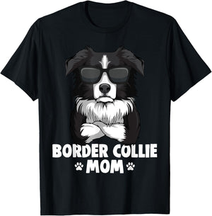Border Collie Mom Hunde Mama Frauchen Damen T-Shirt - T-Shirt | Black