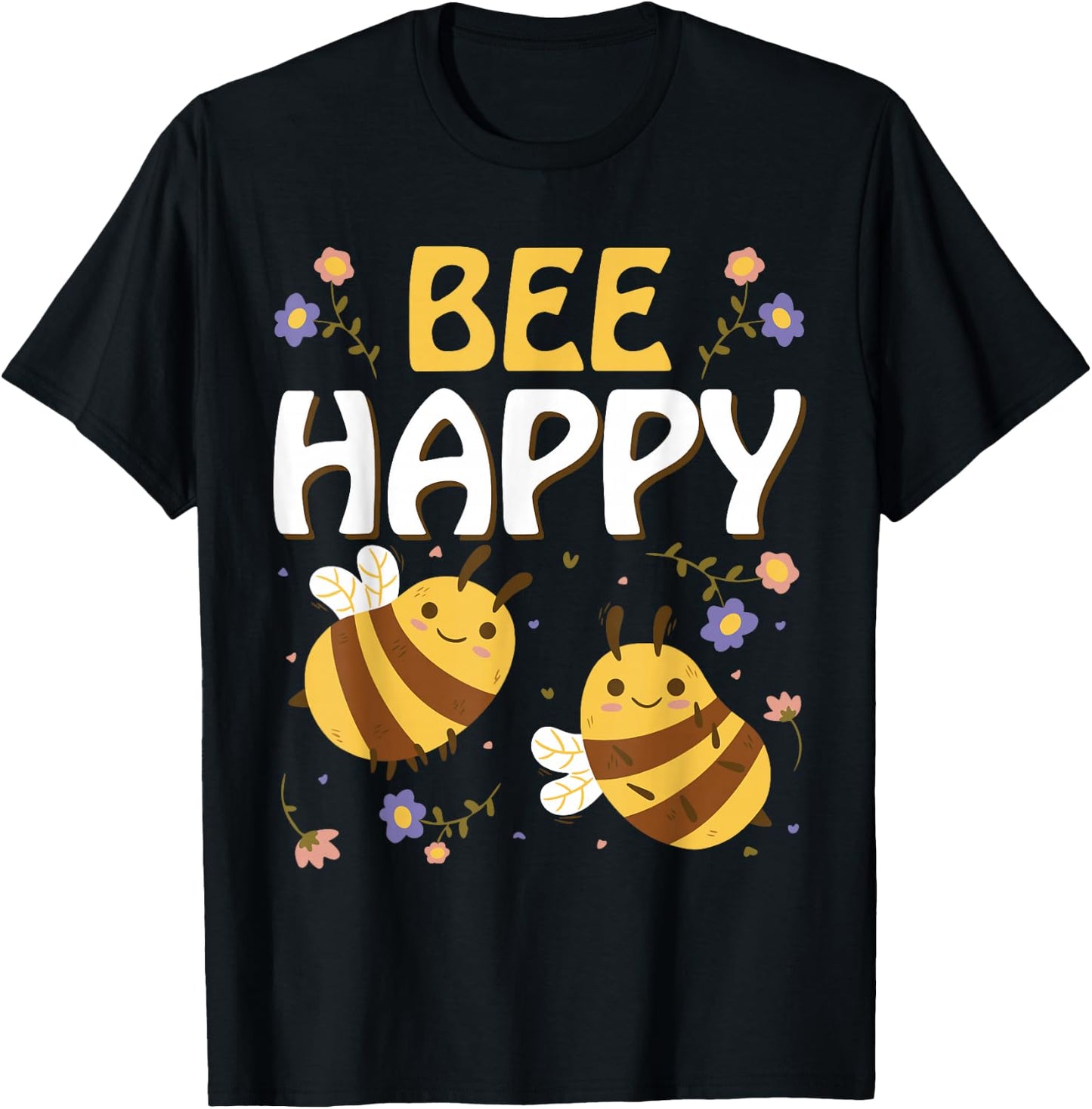 Bee Happy - bees T-Shirt - T-Shirt | Black