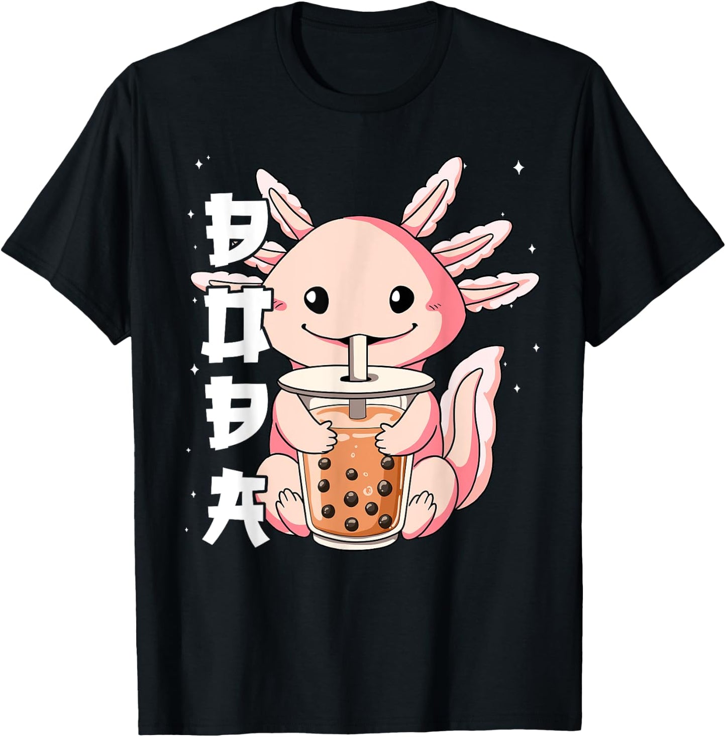 Bubble Tea Axolotl Boba Tea T-Shirt - T-Shirt | Black