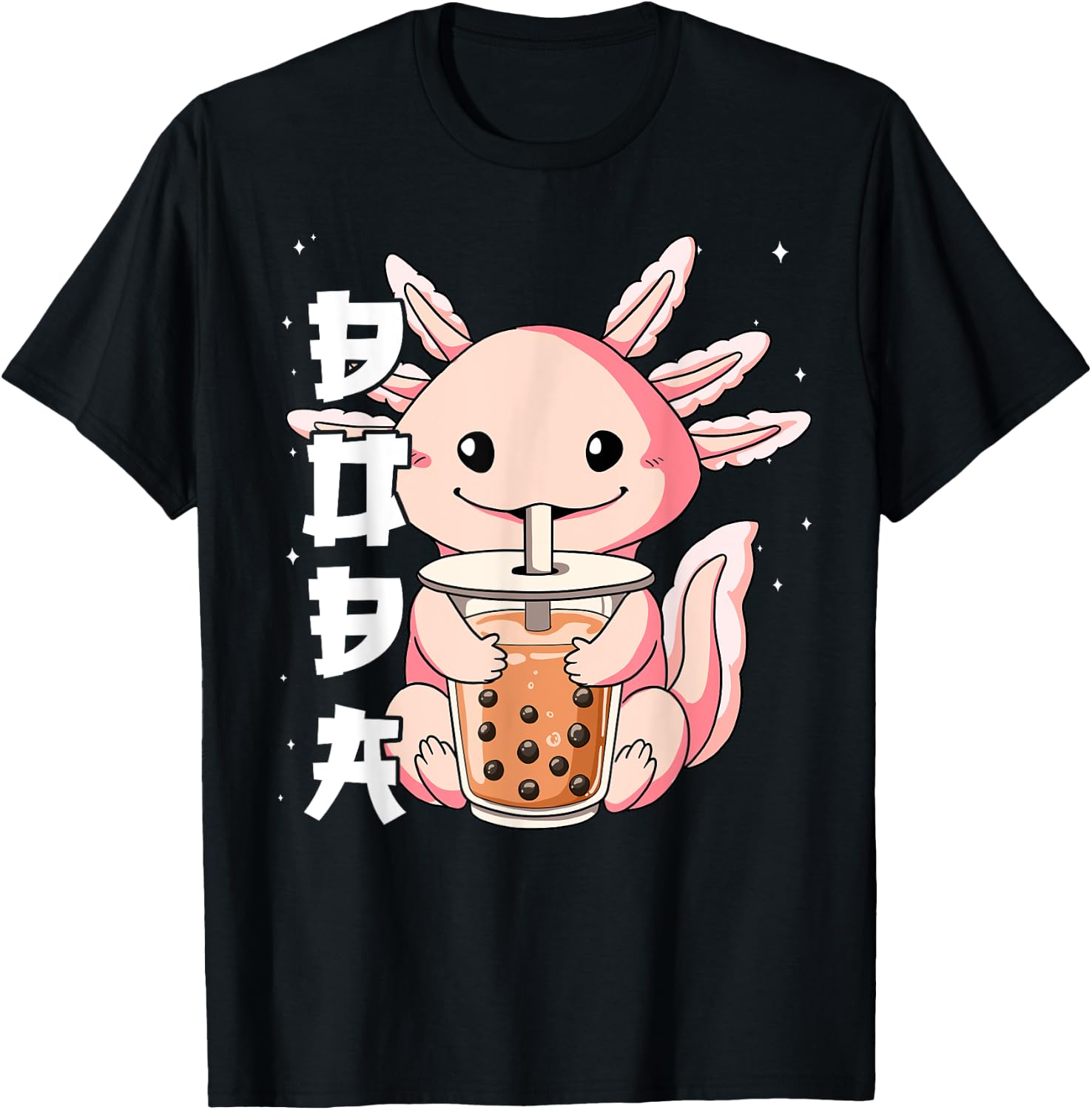 Bubble Tea Axolotl Boba Tea T-Shirt - T-Shirt | Black