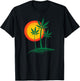 Beautiful Marijuana Weed Palm Tree Paradise T-Shirt - T-Shirt | Black