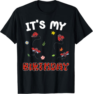 Cute It's My Birthday Ladybug Lovers T-Shirt - T-Shirt | Black