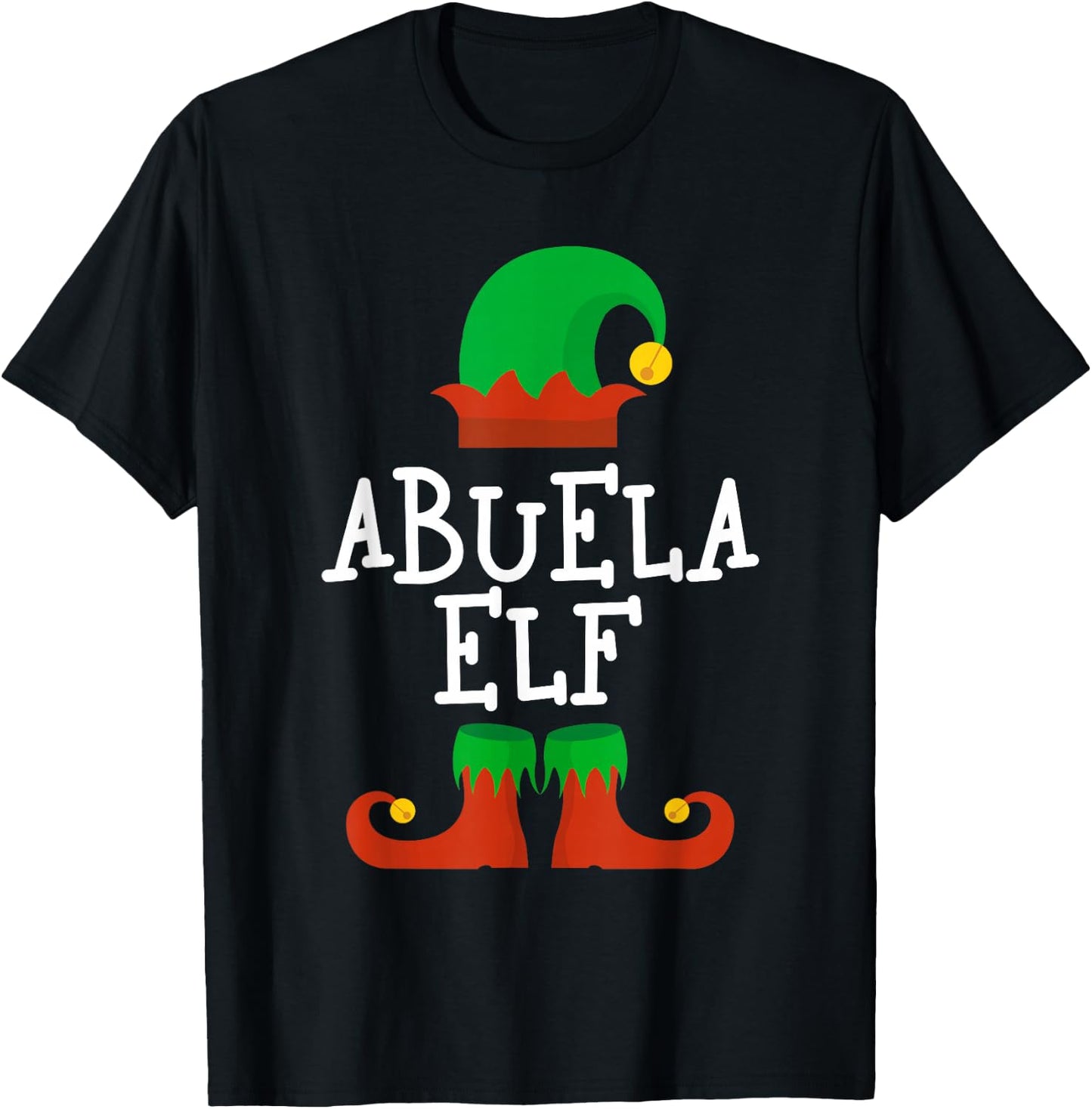 Family I'm The Abuela Elf Christmas Pajama Matching Funny T-Shirt - T-Shirt | Black