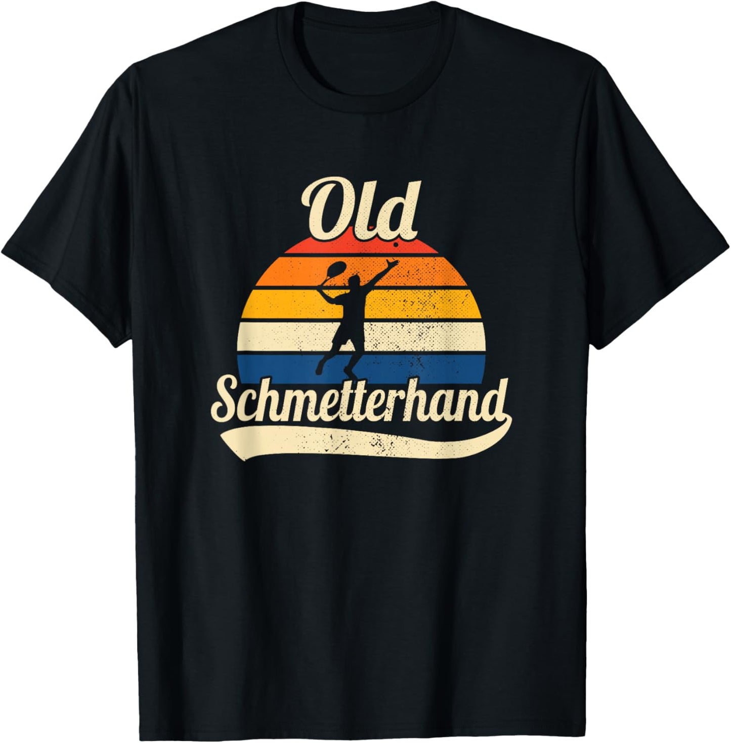 Old Butterfly Hand Retro Tennis , black T-Shirt - T-Shirt | Black