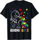 Grandma Saurus Autism Awareness Autistic Dinosaur Family T-Shirt - T-Shirt | Black
