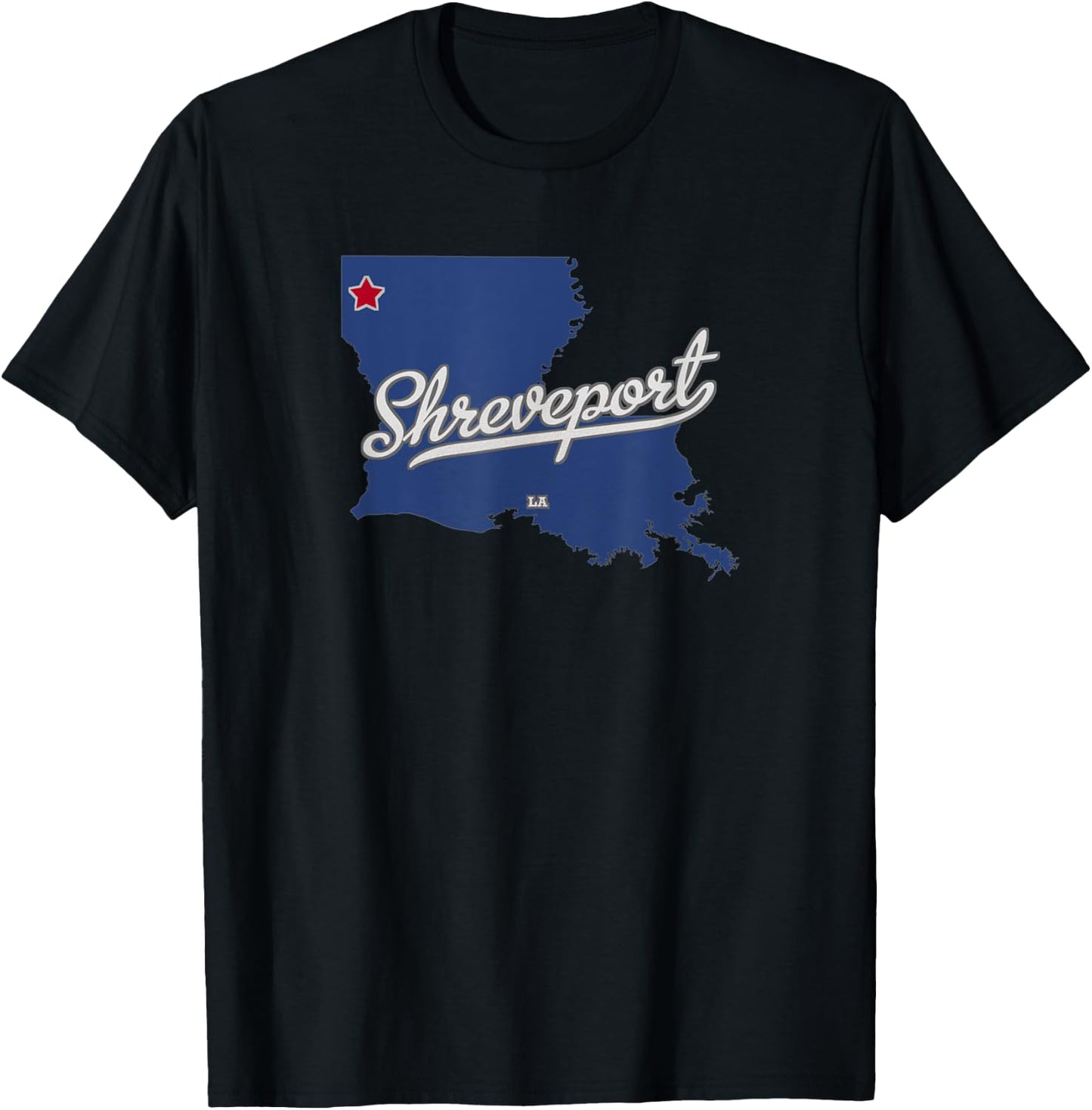 Shreveport Louisiana LA Map T-Shirt - T-Shirt | Black