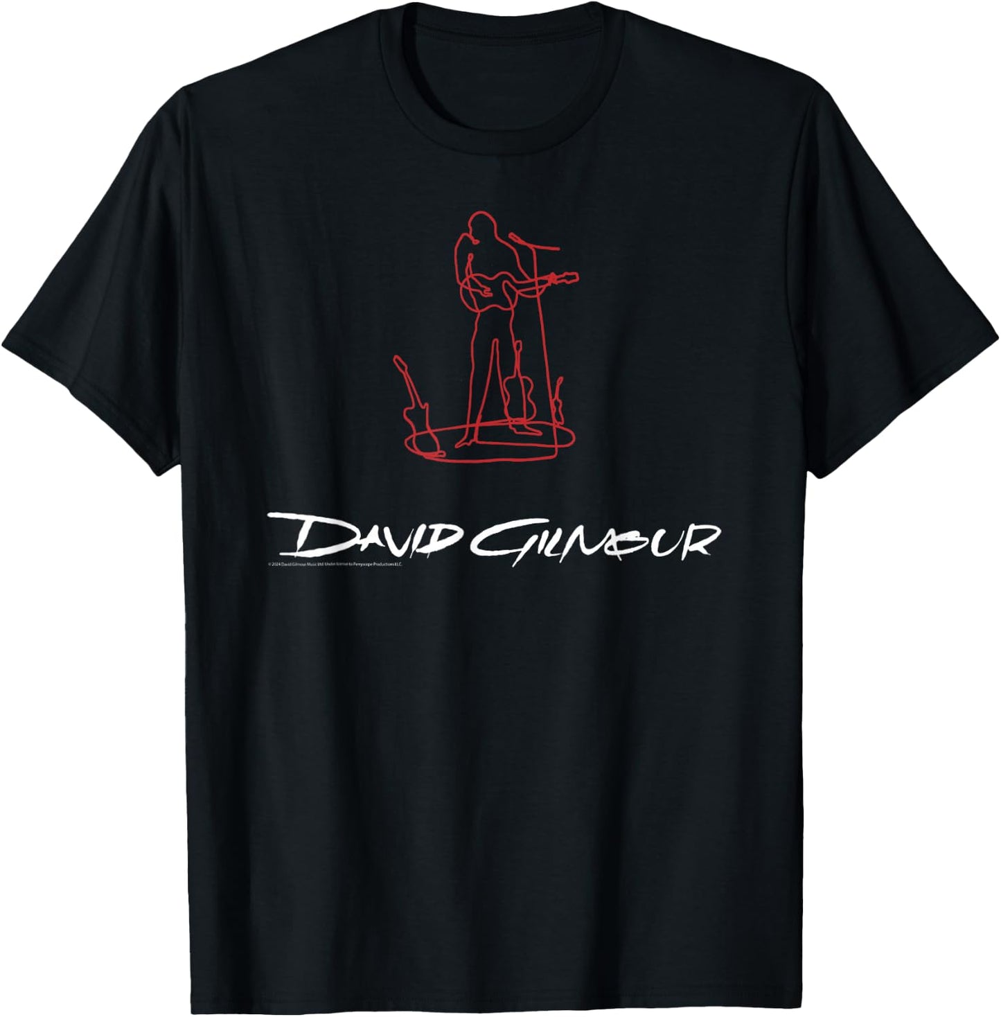 David Glimour Sketched Art White , Black, S T-Shirt - T-Shirt | Black
