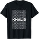 I Love Khalid Retro Pattern Personalized First Name T-Shirt - T-Shirt | Black