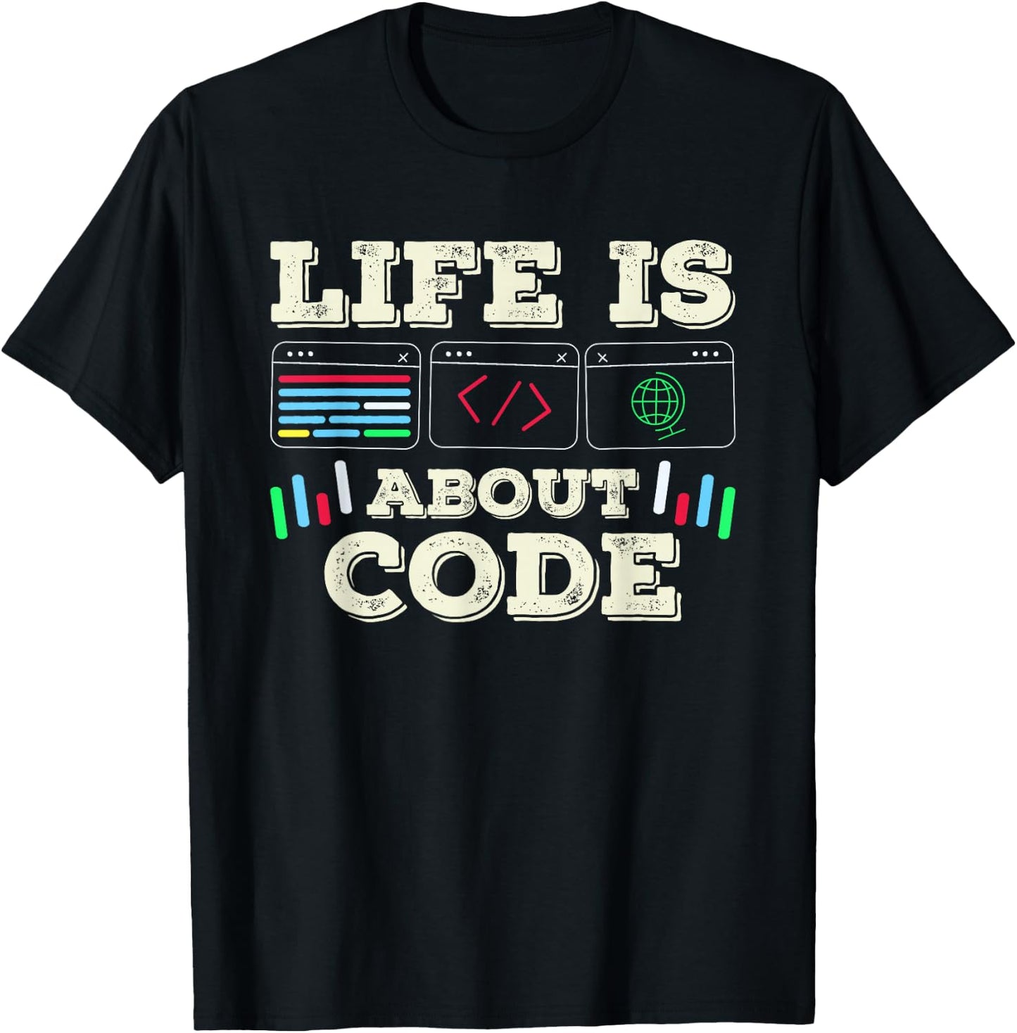 Im Leben Geht Es Um Code Coder Programmer Coding T-Shirt - T-Shirt | Black