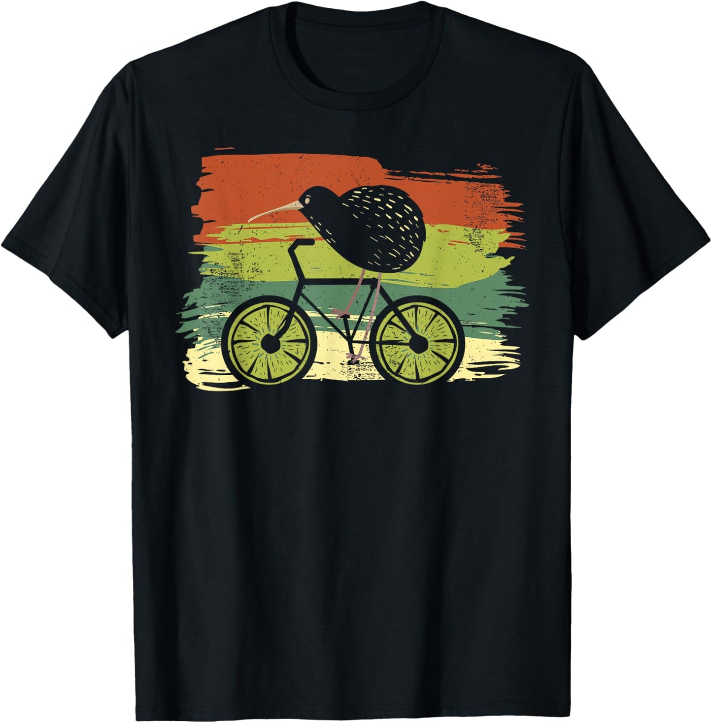 Cycle New Zealand Funny Kiwi on a Bicycle Design Idea design T-Shirt - T-Shirt | Black