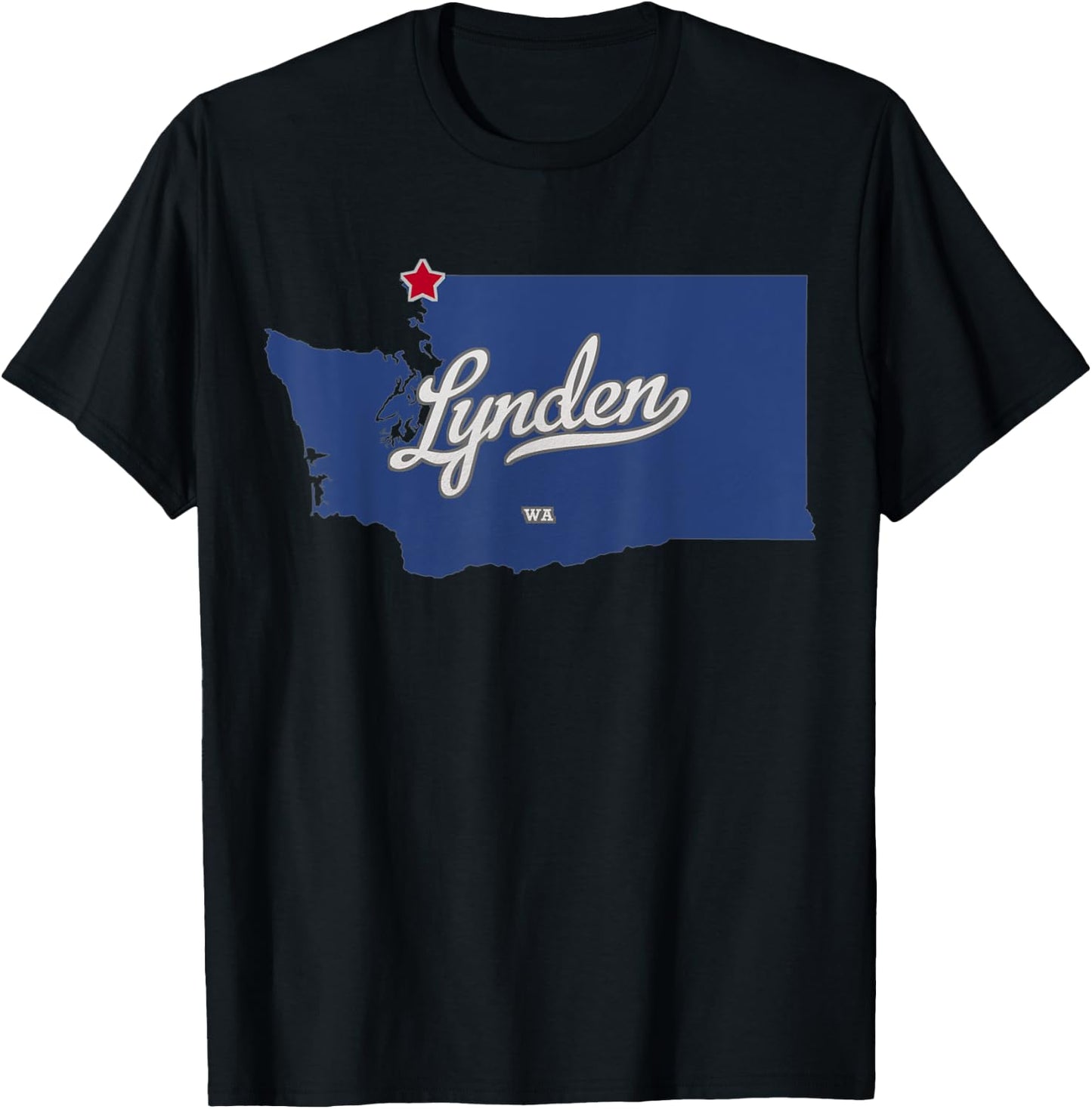 Lynden Washington WA Map T-Shirt - T-Shirt | Black