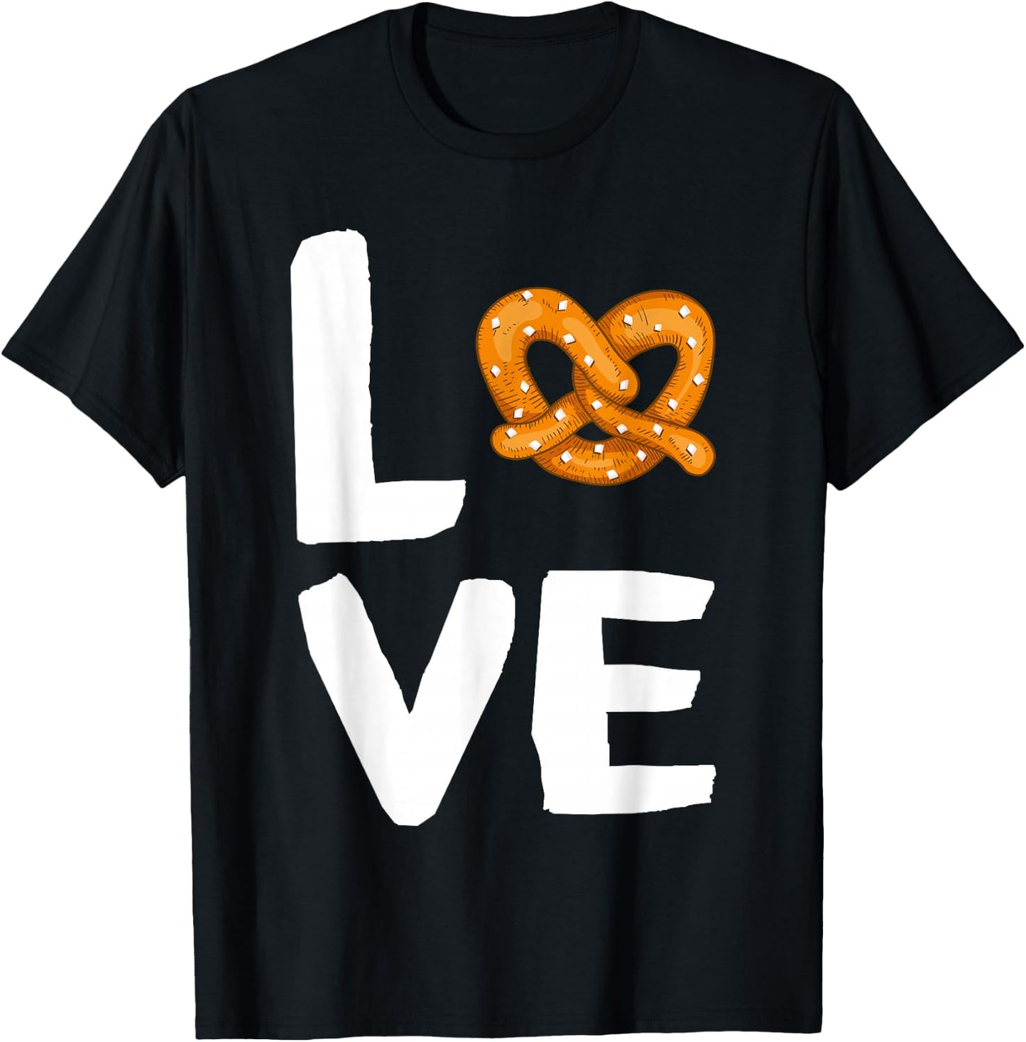 I Love Pretzels for Pretzel Day Funny Office Wear Gifts T-Shirt - T-Shirt | Black