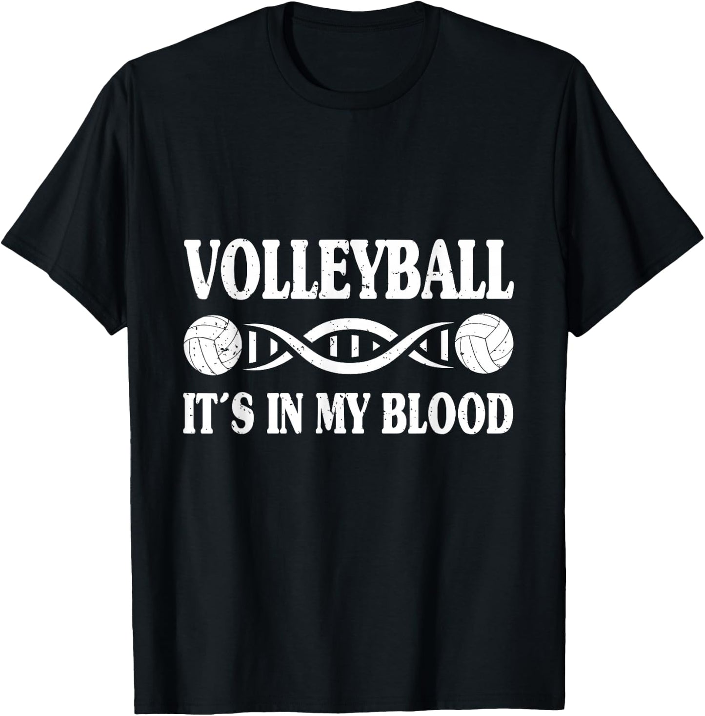 Volleyball In My Blood Volleyball Graphic T-Shirt - T-Shirt | Black