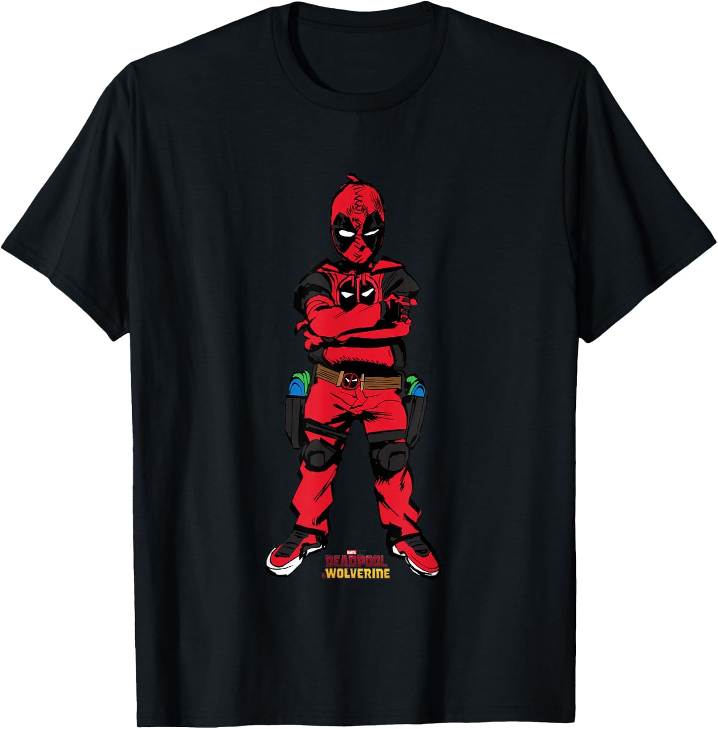 Marvel Deadpool & Wolverine Kidpool Full Body Shot T-Shirt - T-Shirt | Black