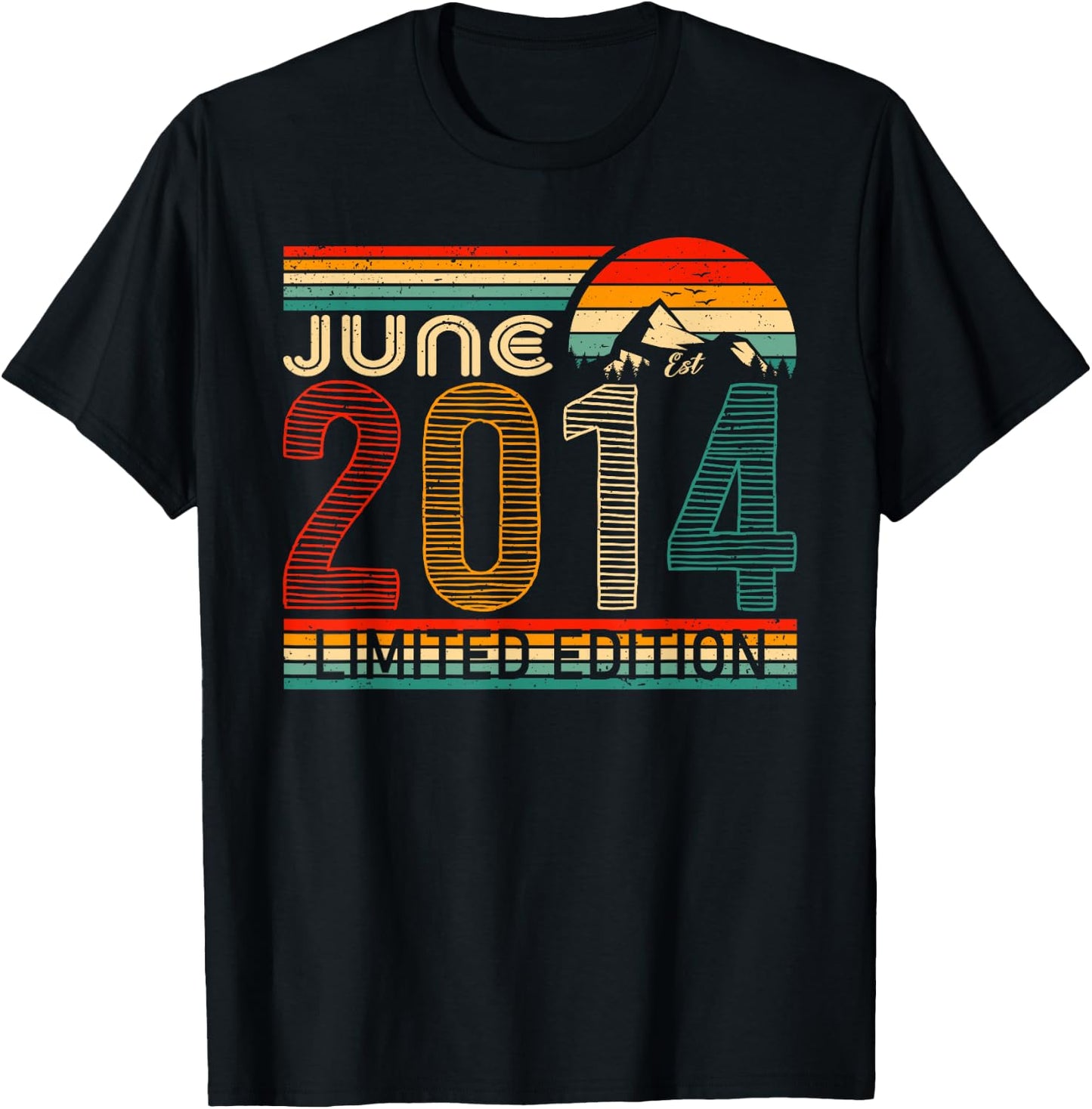 June 2014 Limited Edition Classic 2014 Year Vintage Birthday T-Shirt - T-Shirt | Black