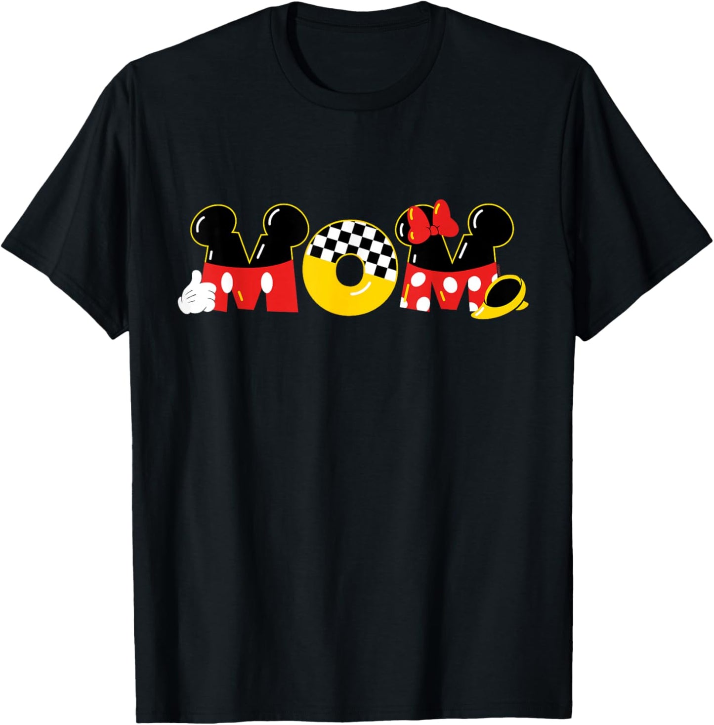 Disney Mickey Mouse & Minnie Mouse Mom Mother's Day Birthday , Black, S T-Shirt - T-Shirt | Black