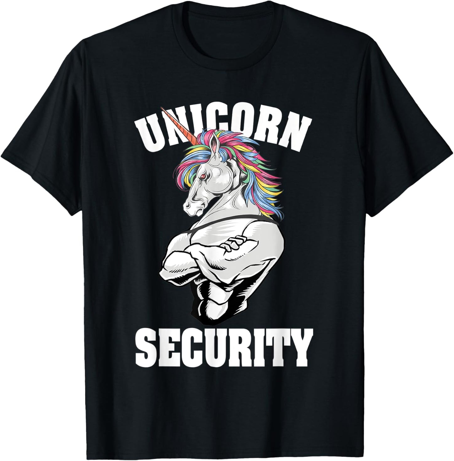 Unicorn Security Funny Costume Police Men Women Kids T-Shirt - T-Shirt | Black