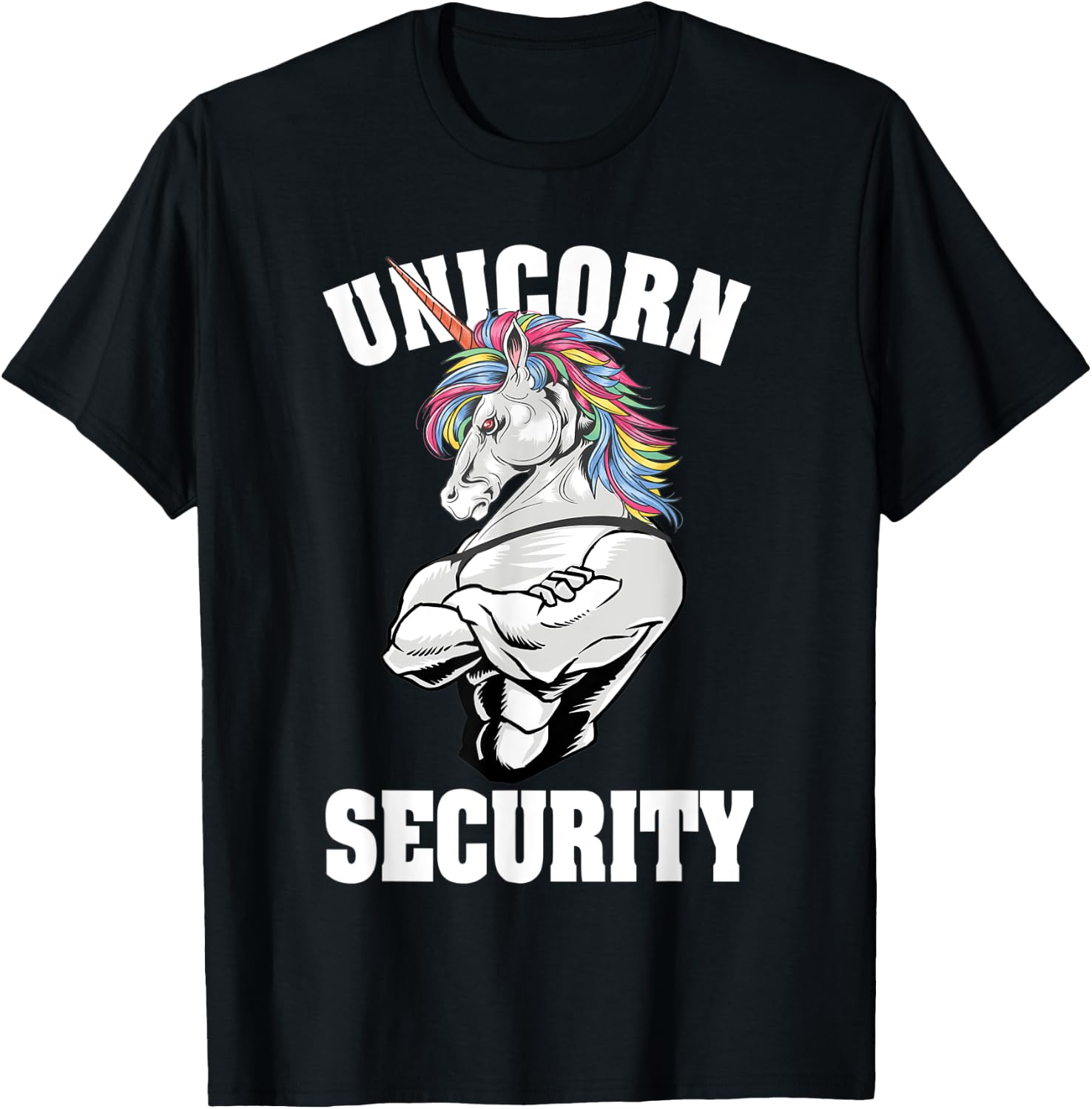 Unicorn Security Funny Costume Police Men Women Kids T-Shirt - T-Shirt | Black