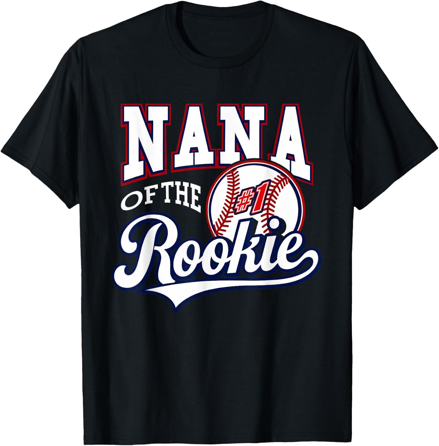 Retro Grandma Nana Of The Number 1 Rookie Baseball T-Shirt - T-Shirt | Black