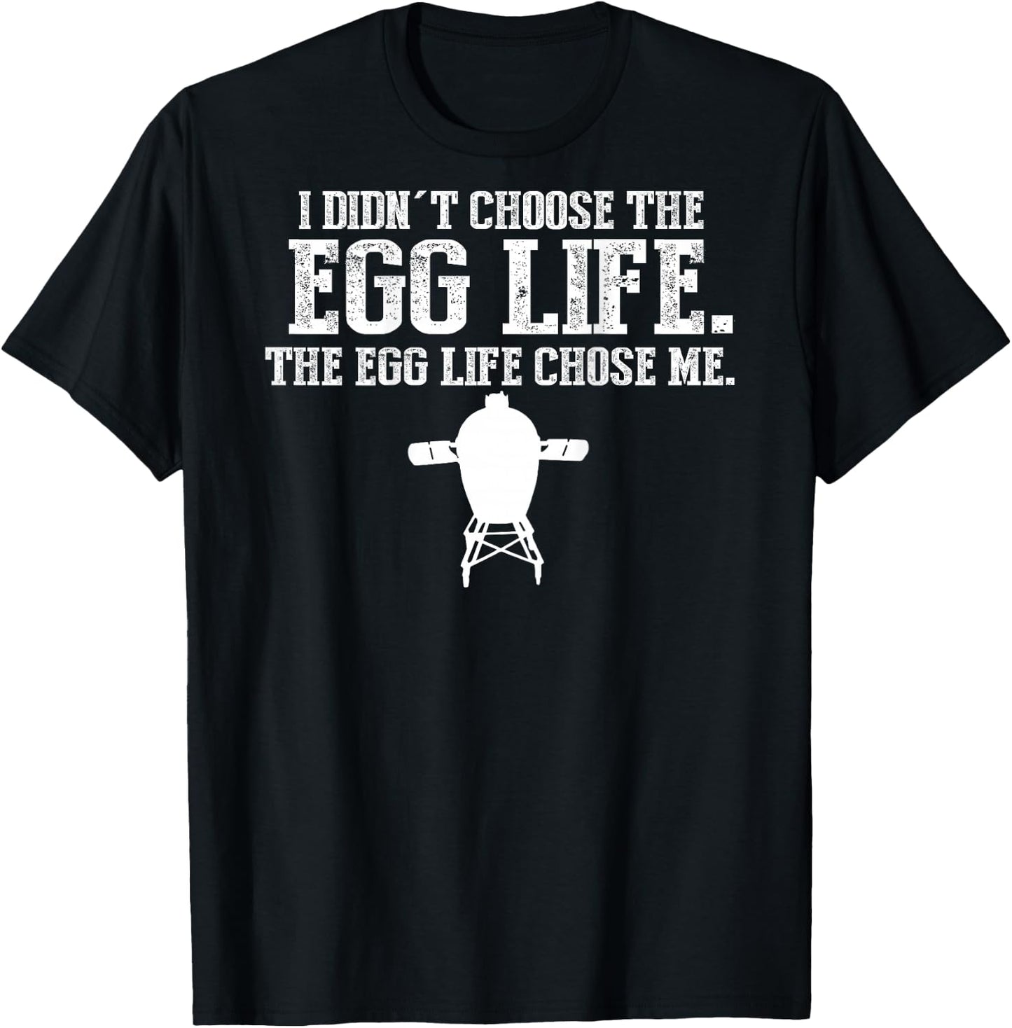 Funny BBQ Big Egg Smoker Accessories T Shirts Back Printed T-Shirt - T-Shirt | Black