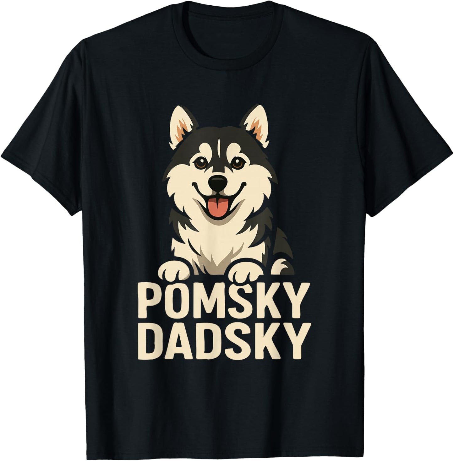 Pomsky dadsky Dog T-Shirt - T-Shirt | Black
