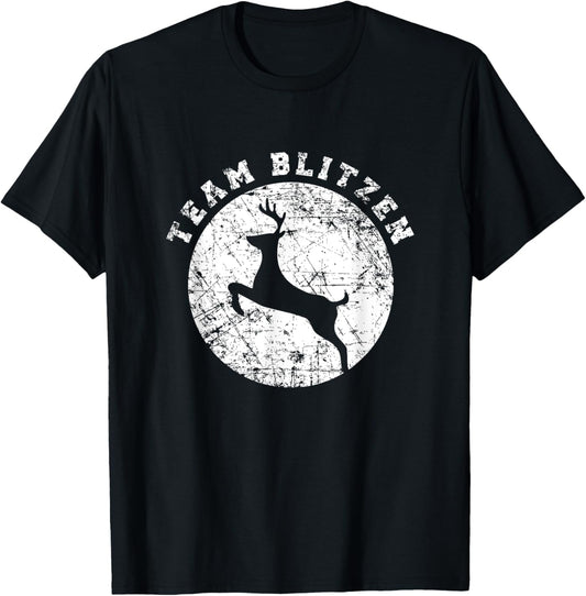 Team Blitzen Funny Cute Christmas Gift Kids Adult T-Shirt - T-Shirt | Black