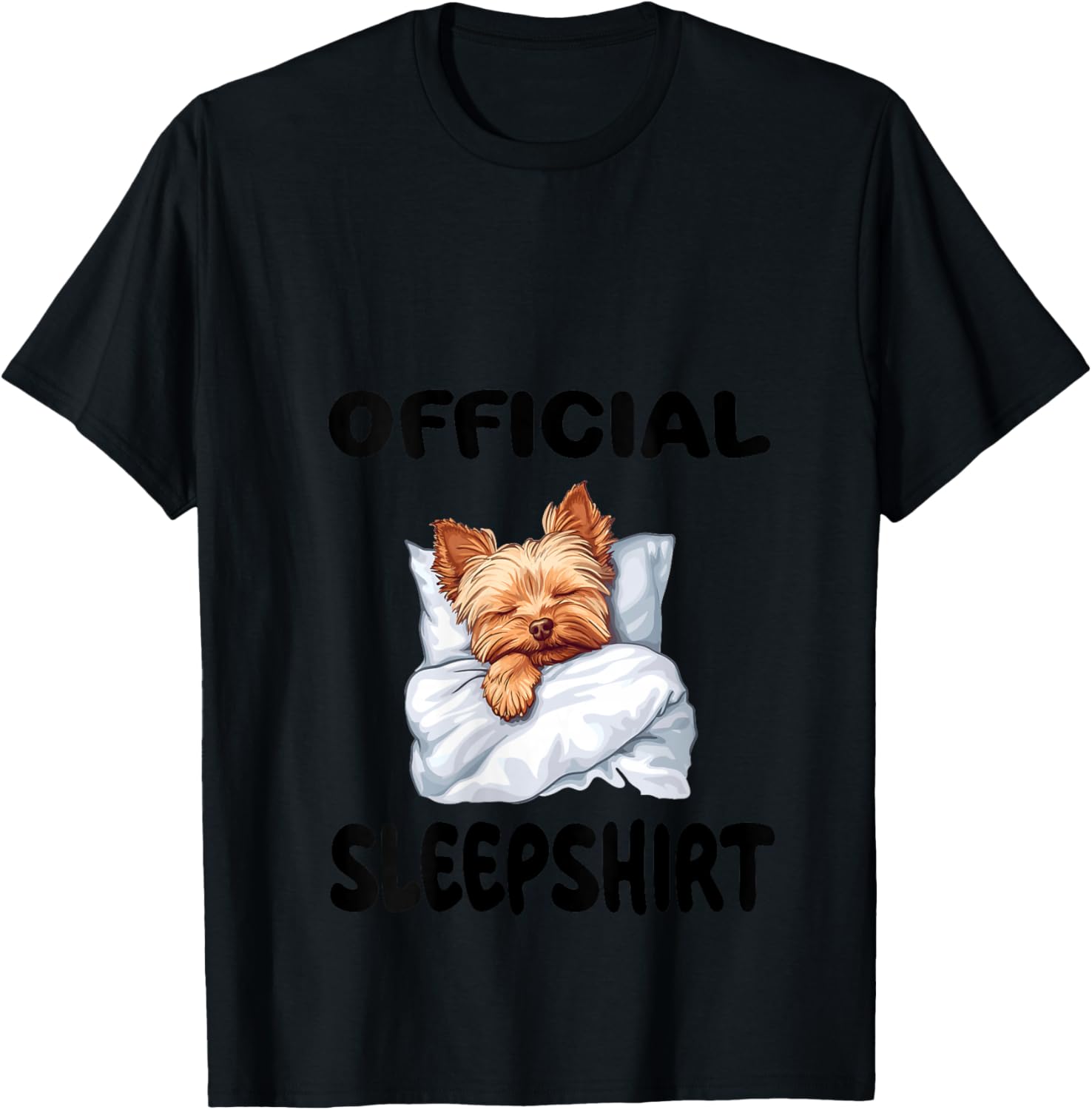Yorkshire Terrier Yorkie Dog Official Sleepshirt Pajamas V-Neck T-Shirt - T-Shirt | Black