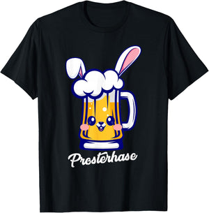 Prosterhase Funny Easter Sauf Beer Rabbit Women Men , black T-Shirt - T-Shirt | Black