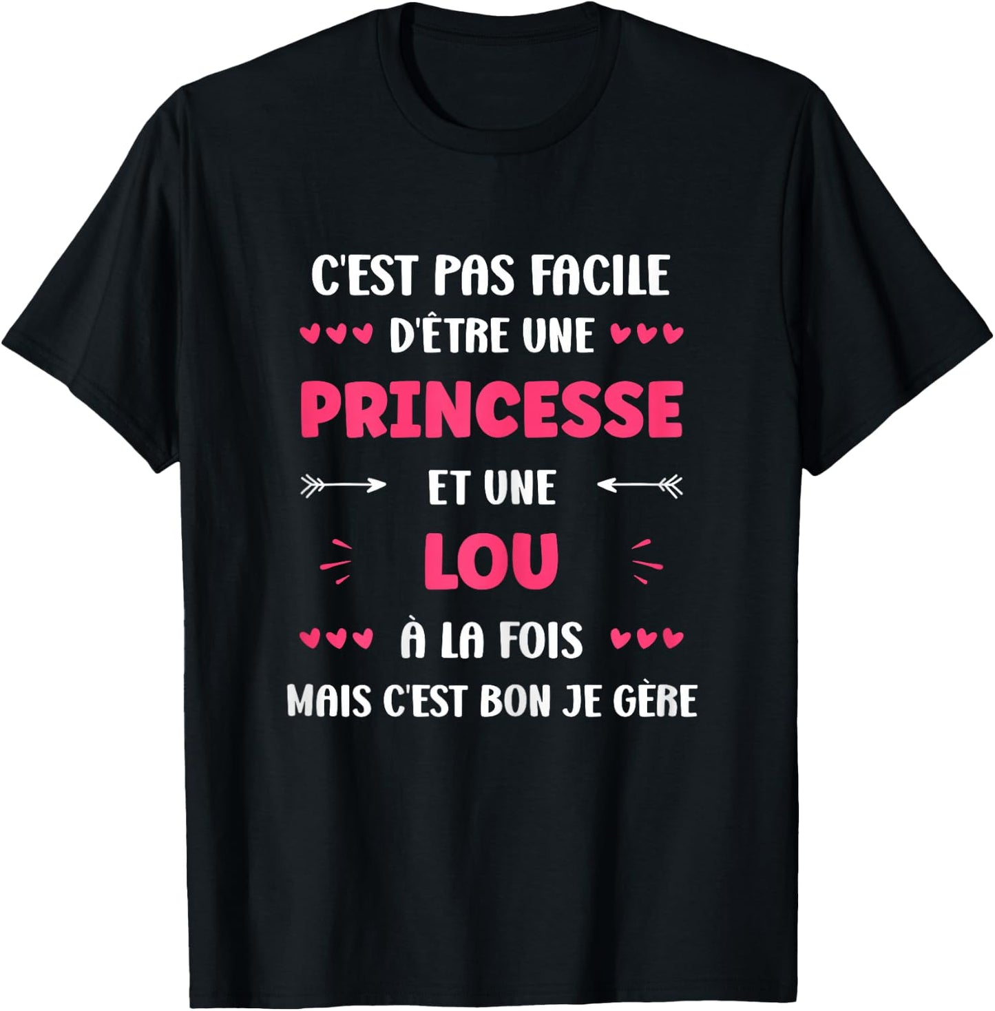 Princess Super Lou Girl Funny Name Lou , Black, Female X-Small T-Shirt - T-Shirt | Black