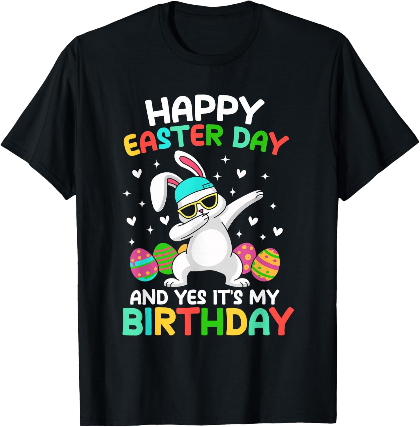 Happy Easter Day And Yes It's My Birthday Cute Kids Boys T-Shirt - T-Shirt | Black