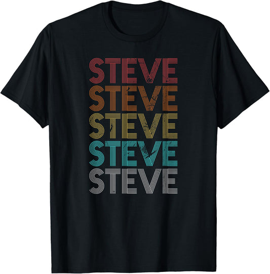 Retro Vintage STEVE T-Shirt - T-Shirt | Black