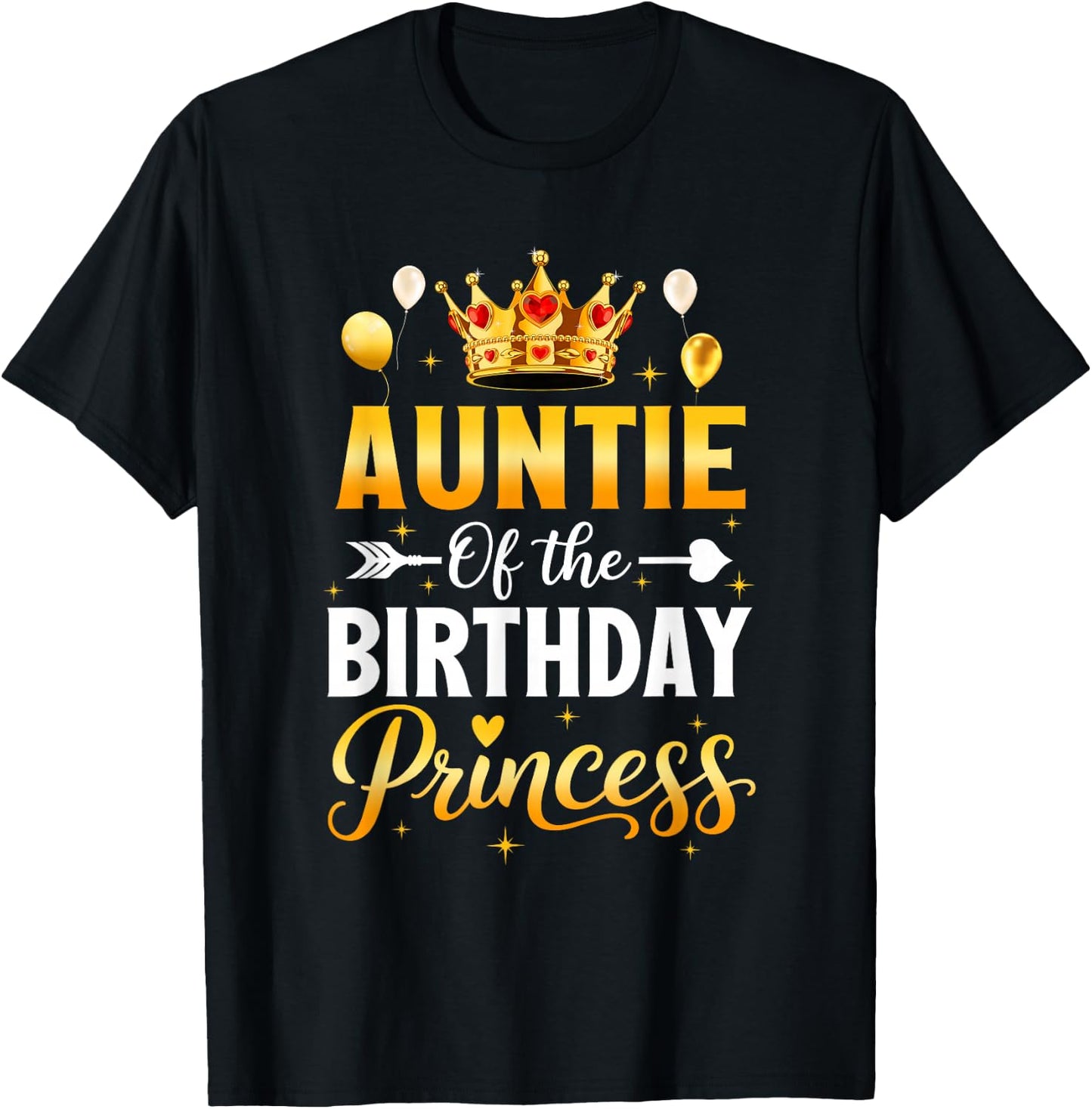 Auntie of The Birthday Princess Birthday Girl Family Kid T-Shirt - T-Shirt | Black