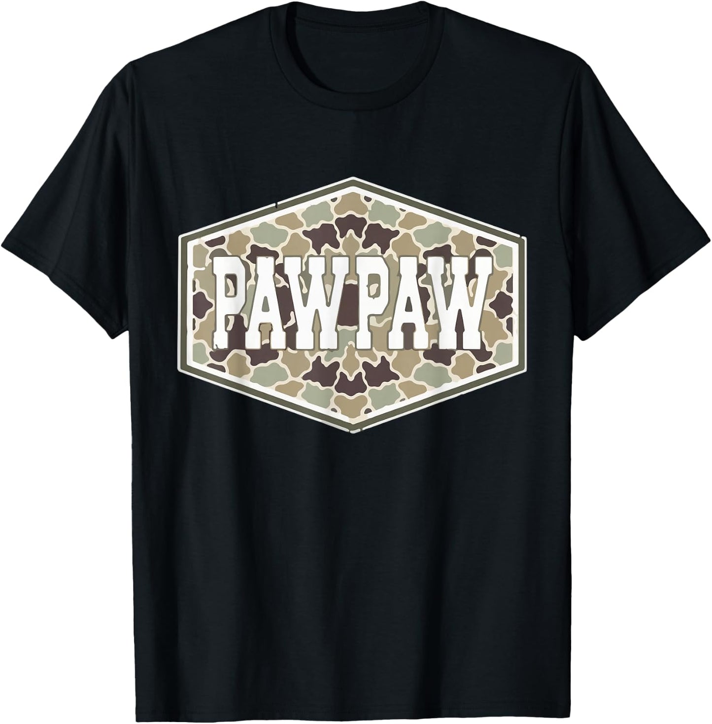 Vintage Camouflage Pawpaw Fatherhood Camo Family Fathers Day T-Shirt - T-Shirt | Black
