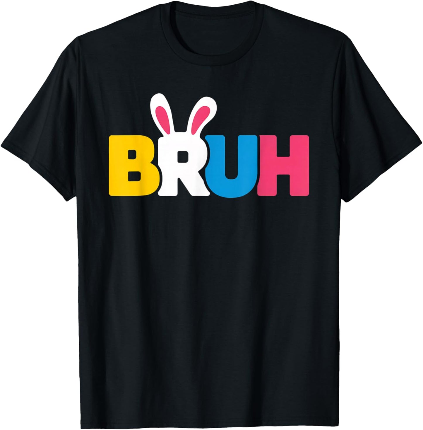Bruh Easter Day Bunny Eggs Pajama Family Men Meme Boy T-Shirt - T-Shirt | Black