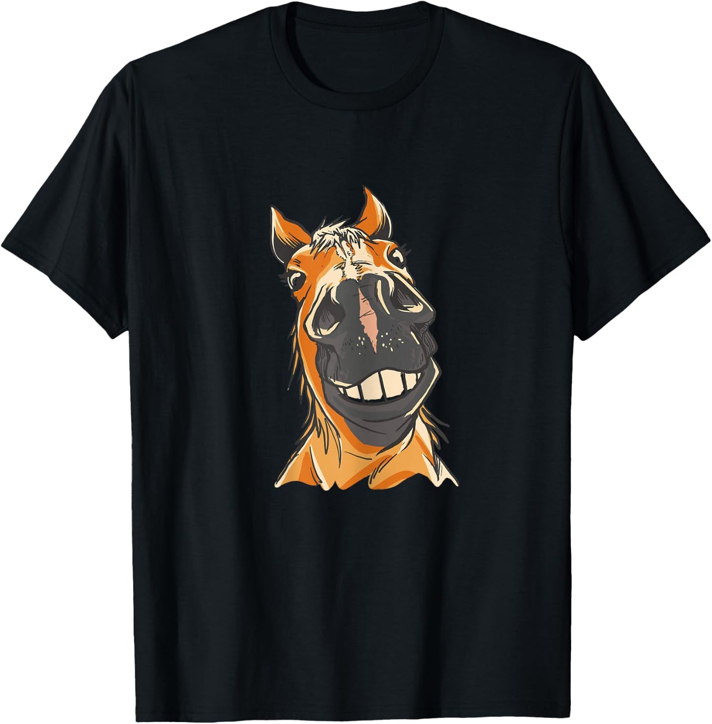 Braunes Pferd Lustiges Motiv Pferde Mädchen Stall und Reiten T-Shirt - T-Shirt | Black