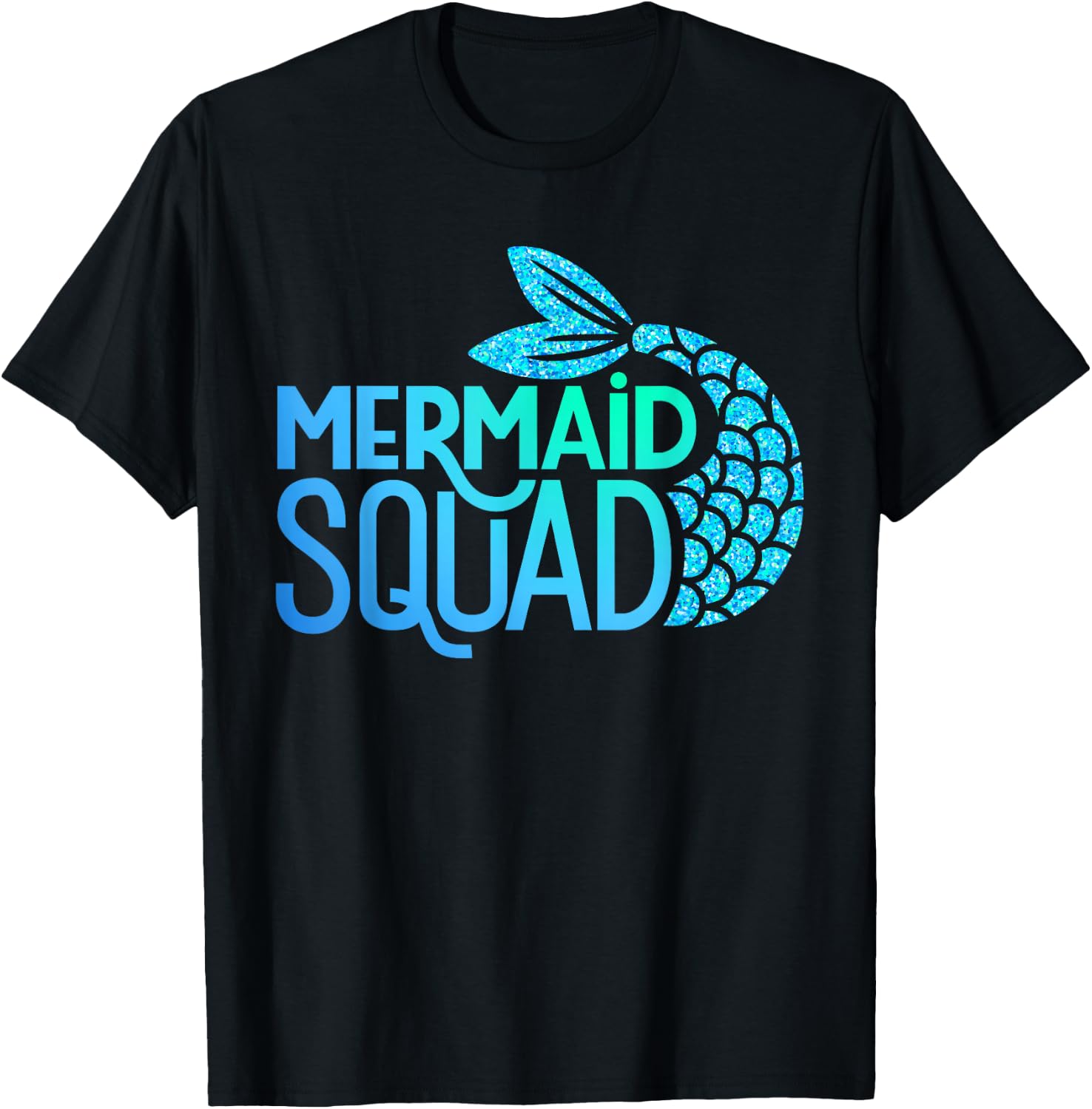 Mermaid Squad Birthday Matching T-Shirt - T-Shirt | Black
