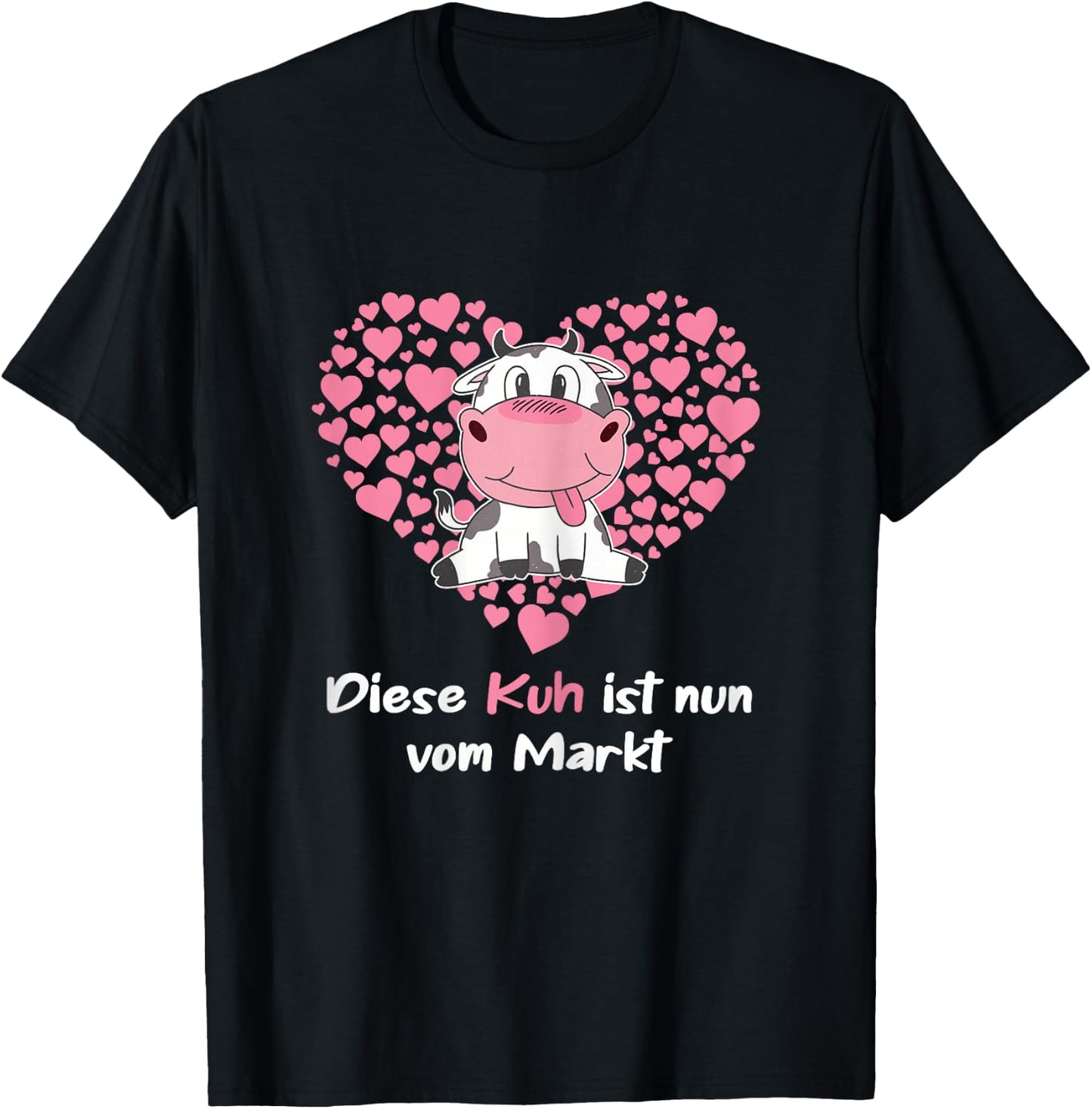 Damen Landwirtin Braut Outfit mit Kuh JGA T-Shirt - T-Shirt | Black