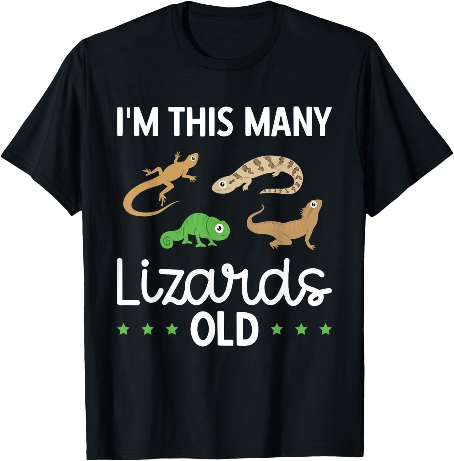 Children's Reptile Lizard Birthday T-Shirt - T-Shirt | Black