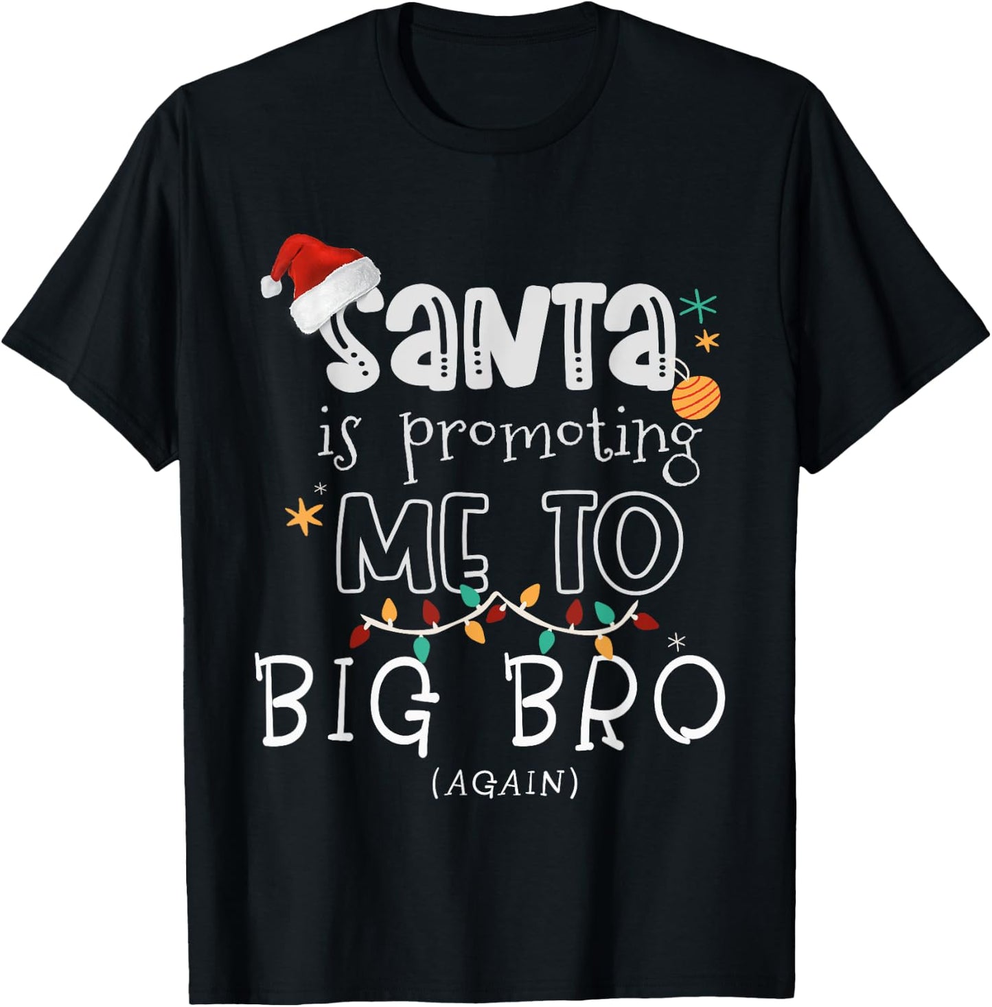 Christmas Baby Gifts for Boys, Promoted To Big Brother Again T-Shirt - T-Shirt | Black